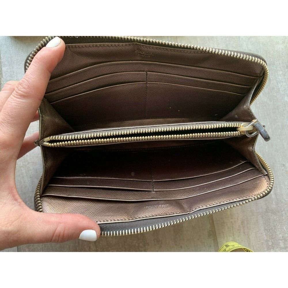 PRADA Milano Saffiano Metal Leather Zip Around Wallet Purse Brunito Pewter0 - Picture 9 of 12